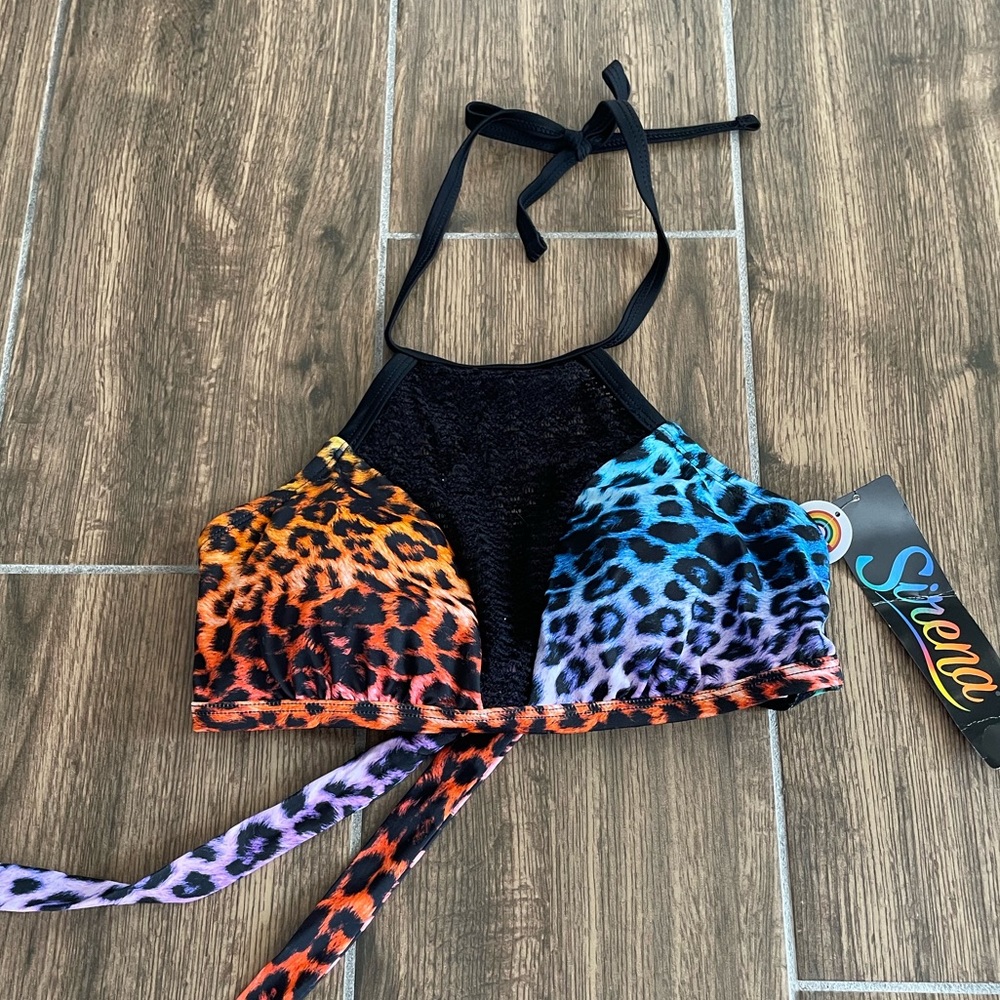 NWT Sirena rainbow bikini top